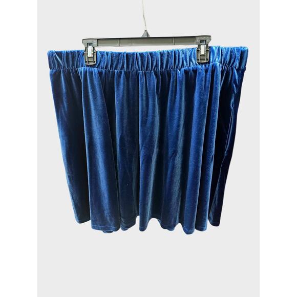 Hot Topic Skirt Women 2X(18-20) Velvet Velour Mini Skater Blue Punk Goth Grunge - Picture 6 of 7